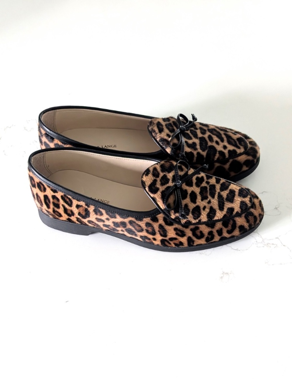 Baudoin & Lange Stride String Loafers Leopard Calf Hair Shoes EU 36 US 5.5-6 NIB